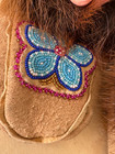 Vintage Native American Beaded Soft Sole Hide Moccasins Size 9 Beaver 10  Long
