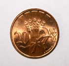 S12 - Czechoslovakia 20 Haleru 1950 Brilliant Unc  Bronze Coin - Czech Lion