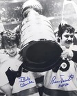 Bobby Clarke bernie Parent 1974    stanley Cup Champions    8x10 Souvenir B w Photo   