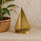 Vintage Solid Brass Sailboat Figurine     Mid-century Nautical Decor