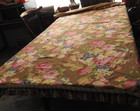 Huge Antique Or Vintage Fabric Tablecloth 54  X 106  Rich Floral  Tassles