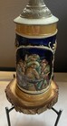 Vintage German Beer Stein- Beautiful High Relief Design- Pub Scene   Edelweiss