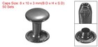 50 Set Leather Rivets 8mm Double Cap Rivets 10mm Height Tubular Studs Black