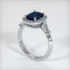 4 10 Ct Oval Cut Natural Sapphire Diamond Engagement Ring 14k White Gold Size 7