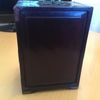 Antique Rosewood Asian Chinese Jewelry Box Ornate Brass Jade Inlaid   Lock