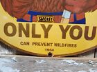 Vintage Smokey The Bear Porcelain Sign 30  Natl Park 1954 Us Forest Service Camp