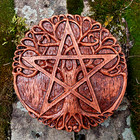 Small Tree Of Life Pentacle Plaque - Wood Finish - Dryad Design Pagan Wiccan