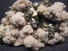 Pyrite Crystal Cluster With Manganoan Calcite  Morococha Mine  Peru  10