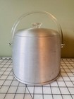 Vintage Kromex Aluminum Ice Bucket Clear Lucite Handle Mid Century Barware Retro