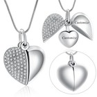 Heart Crystal Urn Necklace For Ashes Cremation Jewelry Memorial Keepsake Pendant