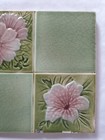Gorgeous Floral 6 Inch Majolica Tile Antique English Art Nouveau Period