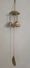 Vintage Brass Tone Triple Bell Door Chime Rabbit Woodland Animal Nature Design