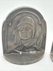 Pair Of Charles Lindbergh  the Aviator  Bronze Bookends 1929 Set Art Deco Figure