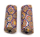 2 Old Venetian Antique Chevron Cane African Glass Trade Beads
