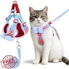 Ncmama Cat Vest Harness Leash Set Red S Bow Kitty Puppy Bunny