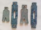 4pcs Ancient China Old Dynasty Bronze Statues