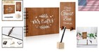 Rustic Wedding Guest Book With 50 Pages  Pen   Holder - Perfect For Memories