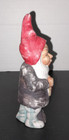 Vintage Ceramic Bearded Gnome Mcm With Lantern Hand Painted 6 Inches Tall