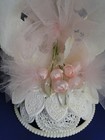New Vintage Wilton  flowering Bell  Wedding Cake Top With Pink   103-2174  1983