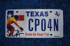2014 Texas Share The Road Y all License Plate - Bicycle Bike