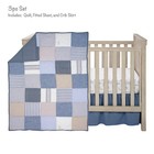 Lambs   Ivy Blue Patchwork Bears 3-piece Nursery Baby Crib Bedding Set