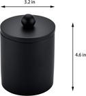 Cotton Swab Holder With Lid  Round Qtip Holder Bathroom Black  Resin Cotton Ball