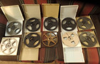 10 Home Film Reel Lot 8mm   Super 8   7 Inch Cases  Movie Props Free Shipping