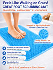 Grass Textured Anti-slip Shower Bath Mat 25x14 Pvc Blue Suction Cup