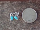 Zuni Indian Jewelry Sterling Silver Turquoise Tear Drop Post Earrings By Kanesta