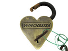 Large Heavy Duty Brass Winchester Heart Gate Lock Padlock W  Working Keys