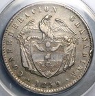 1859 Anacs Vf 25 Colombia 1 Peso Bogota Granadine Condor Silver Coin  25102302c 