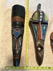 Lot Of 4 Wooden  Masks  Made In Ghana