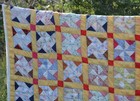 Vintage Four Patch Pinwheel Quilt 74x82 