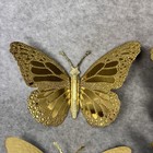 Set Of 6 Vintage Mid Century Brass Butterfly Butterflies Wall Art Nature Decor