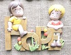 Vintage 1982 Burwood 3d 3 Wall Plaques  Charity  Hope  Faith  Children  Flowers