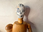 Vintage Jointed Artist s Wooden Mannequin Figure With Skeleton Face Signed 20 