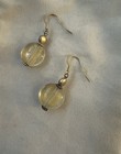 Clear Glass Beaded Dangle Drop Earrings With Hook Closure Silver Tone