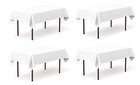  Pure White Poplin Polyester Tablecloth  4 Pack    60  X 84  White 4 Pack