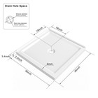 Goodyo Shower Base 36x36 Double Threshold Shower Pan Center Drain