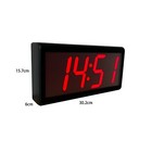 4  4 Digit Ip Poe Clock  Red Leds  Black Plastic Case  Automatic Dst Reset