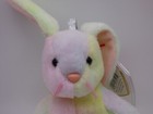 Ty Basket Beanies - Hippie The Bunny -  2002  Retired  -  4 Inch Plush 