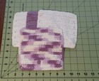 Lot Of 4 New Purple lavender wht Handmade-crocheted 100  Cotton Dish wash Cloths