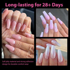 Long Coffin Nail Tips  504pcs Pre-shape Fake Nails Half Matte Full Cover Acrylic