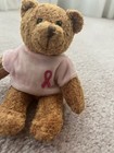 Avon 5in Brown Plush Breast Cancer Teddy Bear Pink Ribbon Pink Shirt