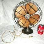 Antique Cast Iron Brass Emerson Electric Fan Works Great Home Office Cooling 14 