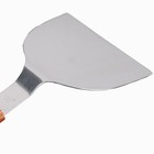 Stainless Steel Solid Teppanyaki Turner Wood Handle  4-inch