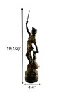 French Figurine Cast Metal On Wooden Base Pair Statue Vintage Classic Decor