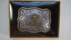 Ariat Western Belt Buckle Filigree Shield Berry Edge Silver Gold A37007