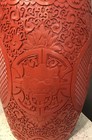 Rare Vintage Antique Chinese Carved Cinnabar Stand Stool W cloisenne Top