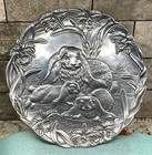 Vintage Arthur Court 12 5    Aluminum Serving Platter Plate Tray Bunny Rabbit 1994